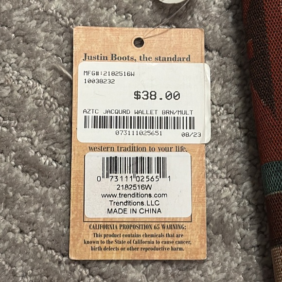 JUSTIN LADIES WALLET AZTEC JACQUARD - Picture 7 of 7